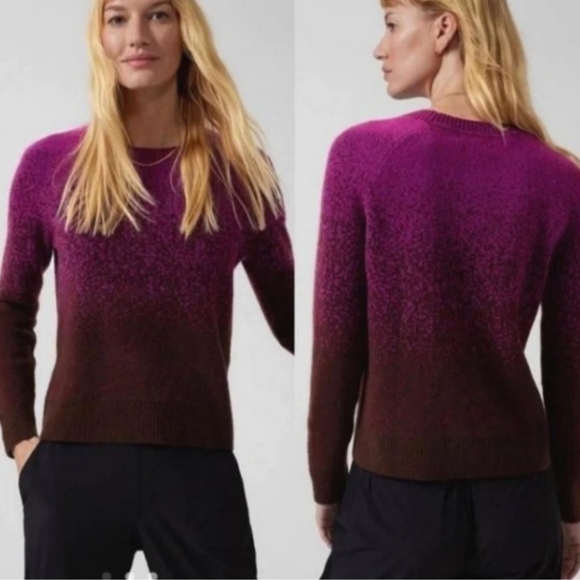 Athleta Sweaters - ATHLETA Hawthorne Textured Crew Neck Sweater Ombre Purple Sz XS wool blend